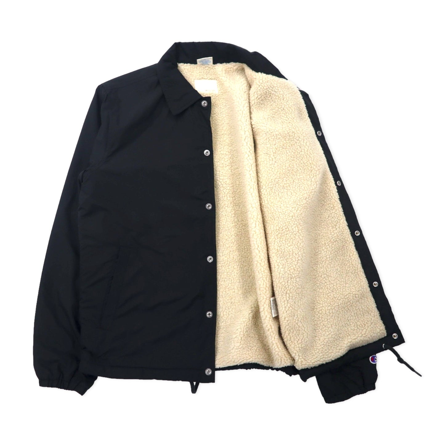 BAND OF OUTSIDERS × Champion ボアコーチジャケット XS ブラック ポリエステル C8-E615