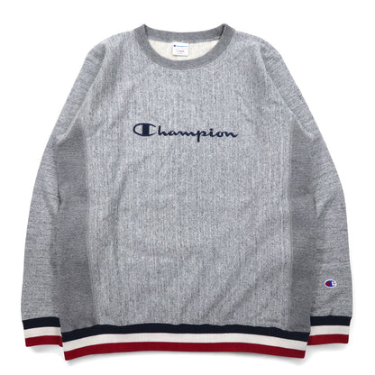 Champion リバースウィーブ REVERSE WEAVE リブライン スウェット XL グレー トリコロール C8-J002