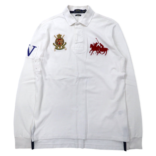 日本然リトテ-古着オンライン-POLO RALPH LAUREN ビッグポニー ラガーシャツ ポロシャツ 175/96A ホワイト コットン CUSTOM FIT-POLO RALPH LAUREN Big Pony Rugby Shirt Polo Shirt 175/96A White Cotton CUSTOM FIT