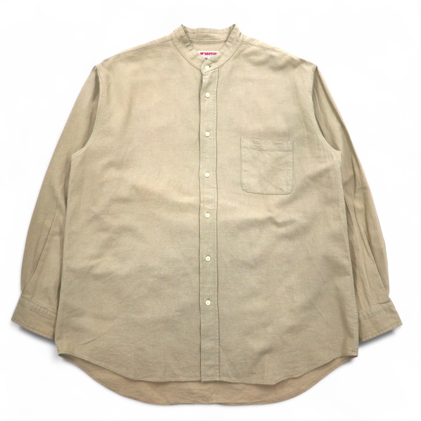 McGREGOR 90年代 リネン バンドカラー シャツ XL ベージュ ビッグサイズ 日本製