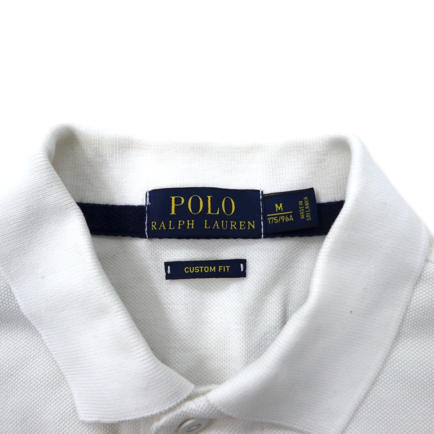 POLO RALPH LAUREN ビッグポニー ラガーシャツ ポロシャツ 175/96A ホワイト コットン CUSTOM FIT