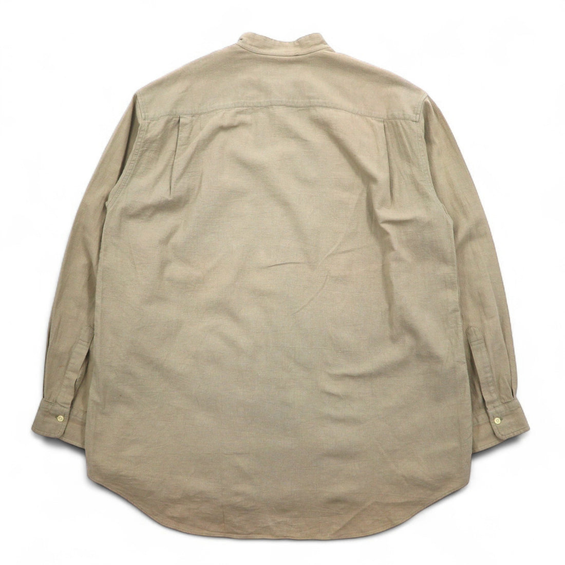 McGREGOR 90s Linen Band Collar Shirt, XL, Beige, Big Size, Made in Japan