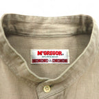 McGREGOR 90s Linen Band Collar Shirt, XL, Beige, Big Size, Made in Japan