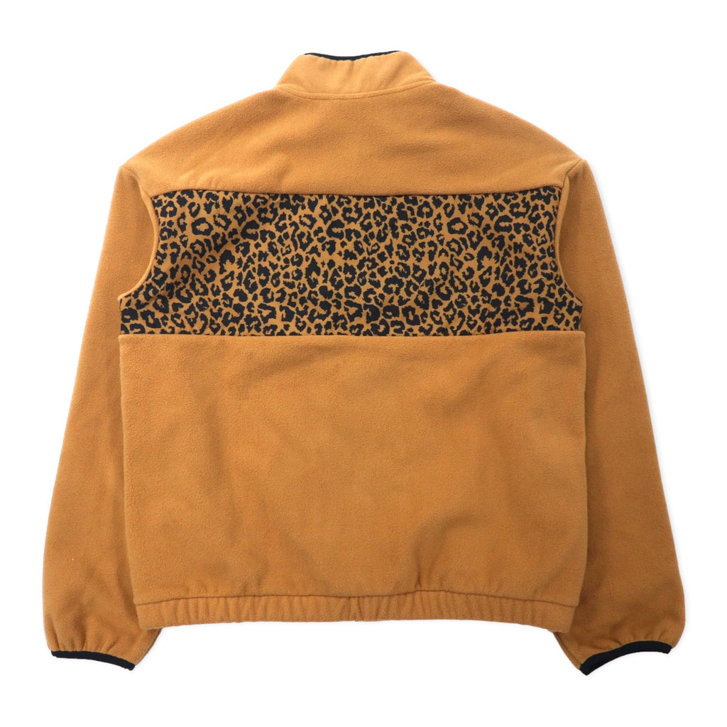 VANS Full Zip Fleece Jacket S Beige Polyester Leopard