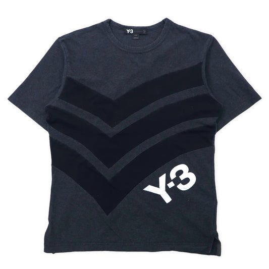 Y-3 ( adidas × YOHJI YAMAMOTO ) Tシャツ M グレー コットン ロゴプリント AC3575