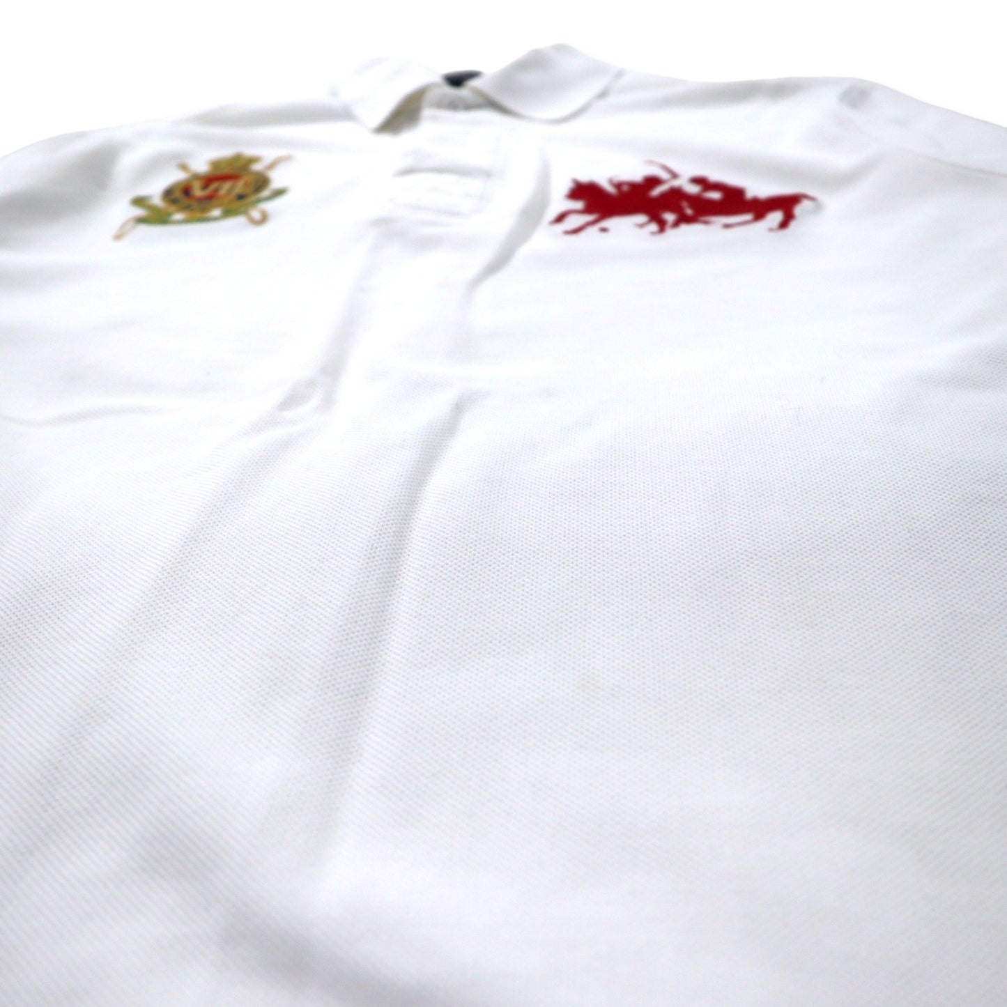 POLO RALPH LAUREN ビッグポニー ラガーシャツ ポロシャツ 175/96A ホワイト コットン CUSTOM FIT