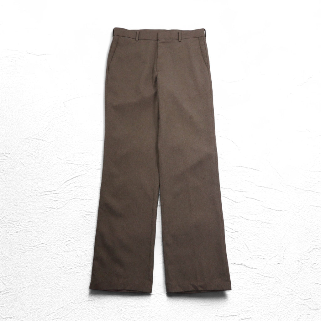 Levi's 80年代 USA製 Action Slacks スタプレ STA-PREST スラックスパンツ L ブラウン ロケットTALONジップ