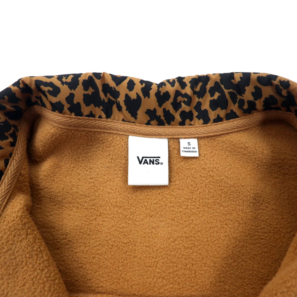 VANS Full Zip Fleece Jacket S Beige Polyester Leopard