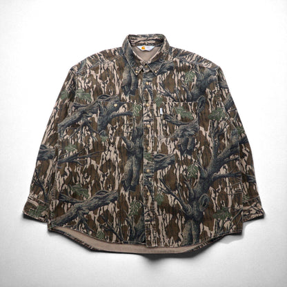carhartt 90年代 ツリーカモ ボタンダウン ワークシャツ XL カーキ MOSSY OAK カモ rugged outdoor wear