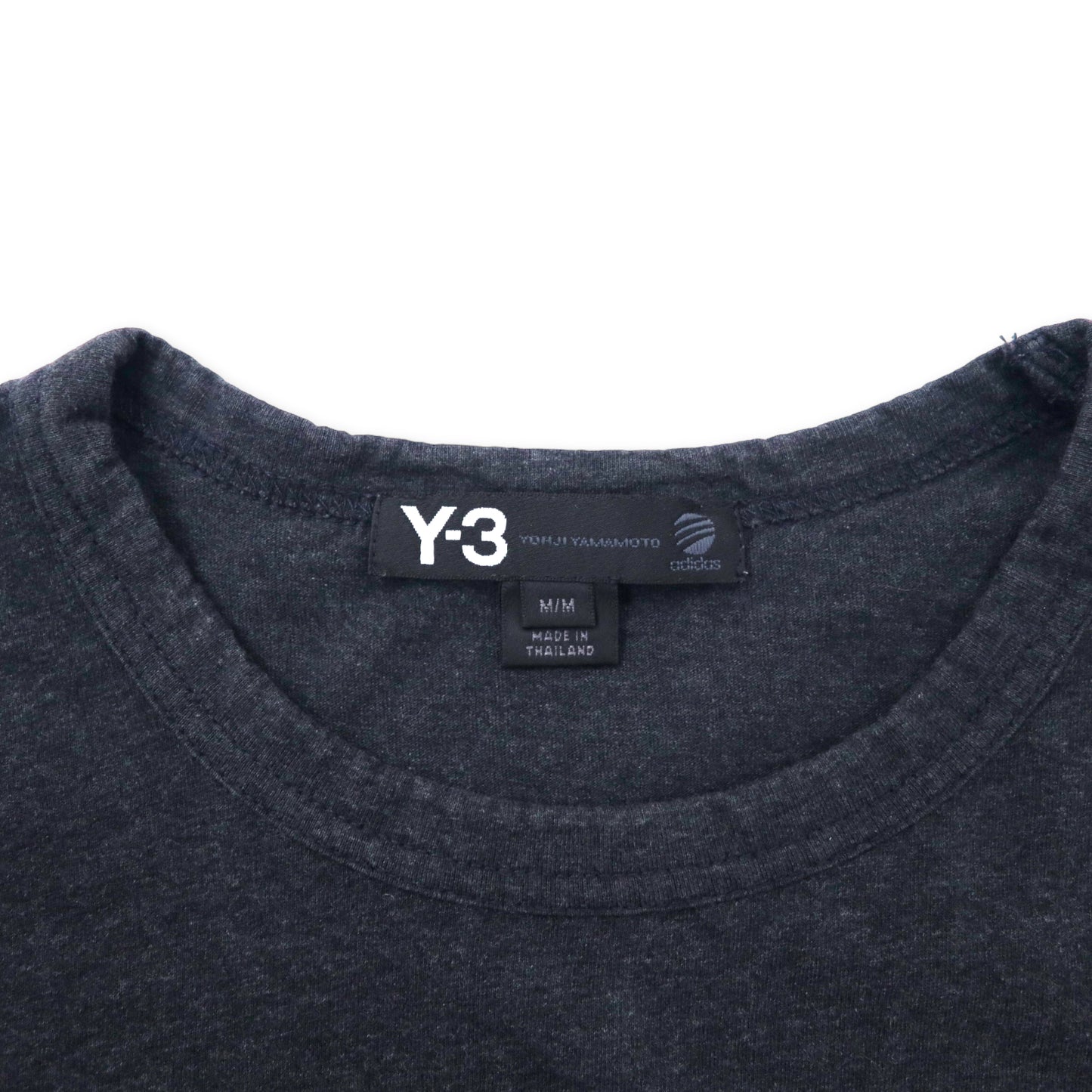 Y-3 ( adidas × YOHJI YAMAMOTO ) Tシャツ M グレー コットン ロゴプリント AC3575