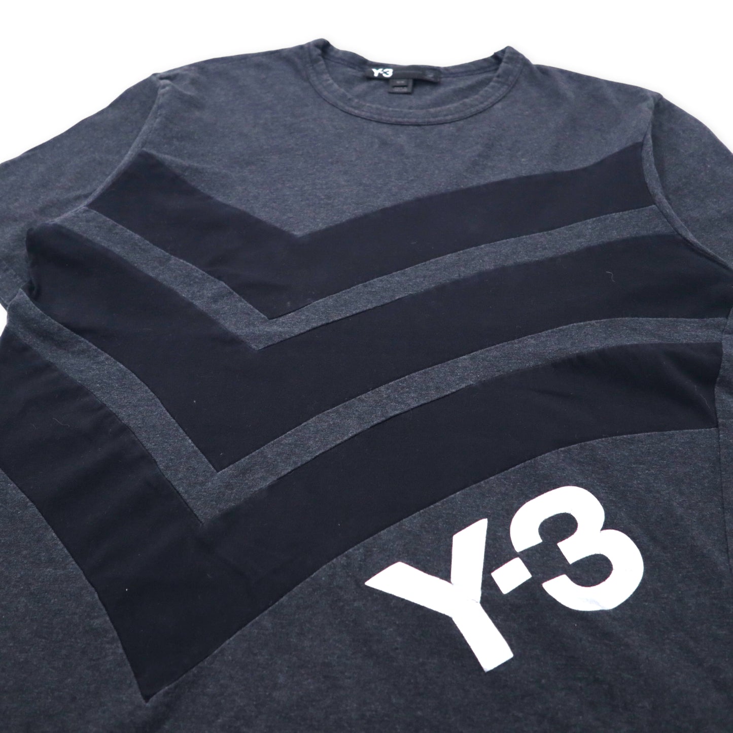 Y-3 ( adidas × YOHJI YAMAMOTO ) Tシャツ M グレー コットン ロゴプリント AC3575