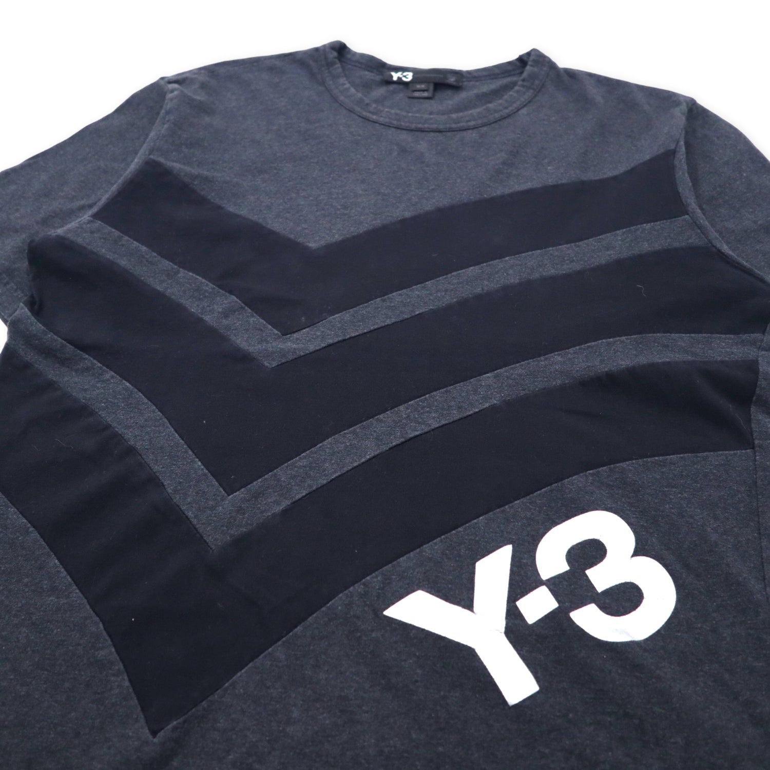 Y-3 (Adidas x YOHJI YAMAMOTO) T-SHIRT M Gray Cotton Logo Print 