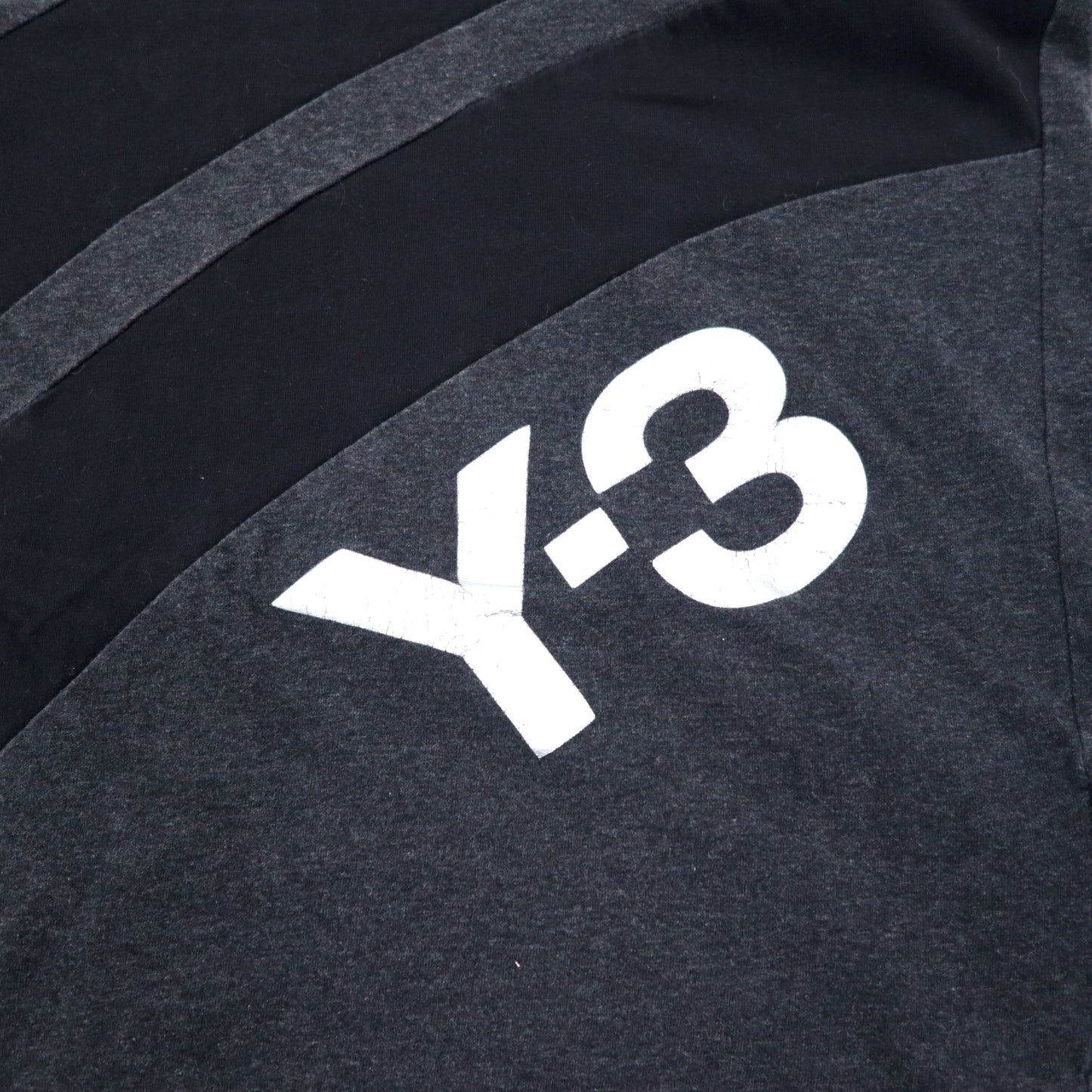 Y-3 ( adidas × YOHJI YAMAMOTO ) Tシャツ M グレー コットン ロゴプリント AC3575