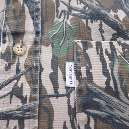 carhartt 90年代 ツリーカモ ボタンダウン ワークシャツ XL カーキ MOSSY OAK カモ rugged outdoor wear