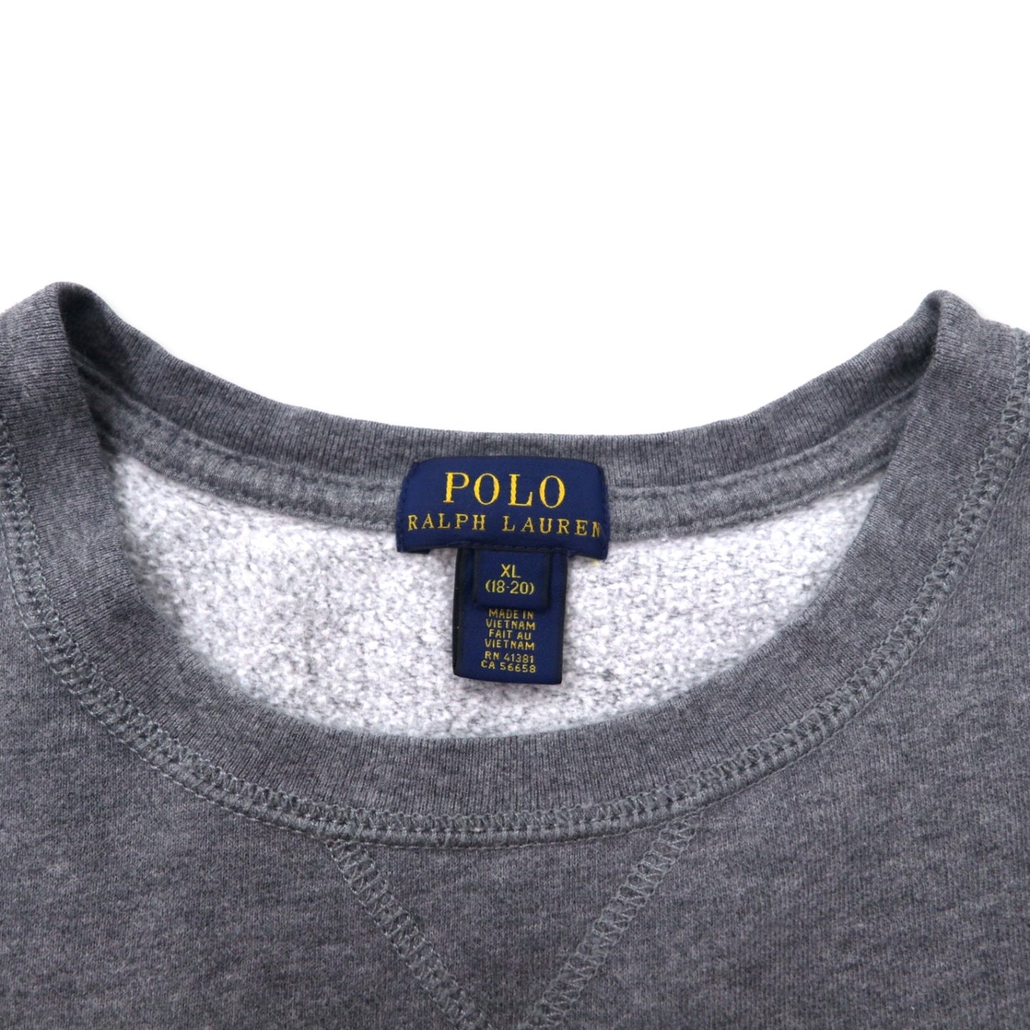 POLO RALPH LAUREN クルーネック スウェット XL グレー コットン スモールポニー刺繍