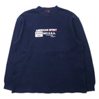 日本然リトテ-古着オンライン-McGREGOR 90年代 クルーネック スウェット 170 ネイビー コットン AMERICAN SPIRIT 刺繍-McGREGOR 90's Crewneck Sweatshirt 170 Navy Cotton American Spirit embroidery
