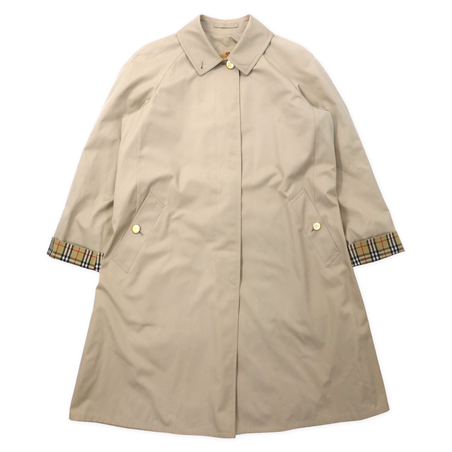 BURBERRYS COAT Balman COAT 9AR Beige Lining CHECKED Cotton