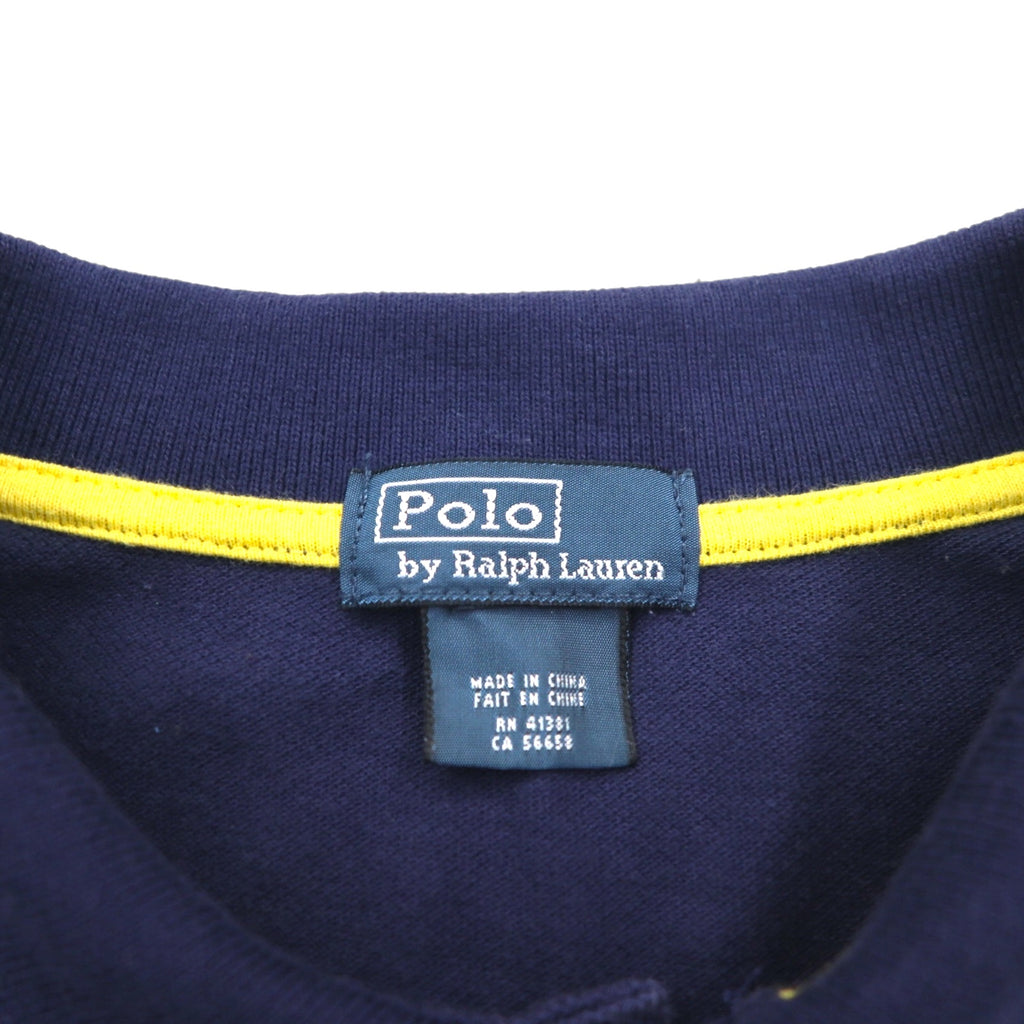 Polo by Ralph Lauren 90年代 ロゴ刺繍 ポロシャツ S ネイビー 鹿の子 R.L.COUNTY RIDERS & JOCKEY CLUB