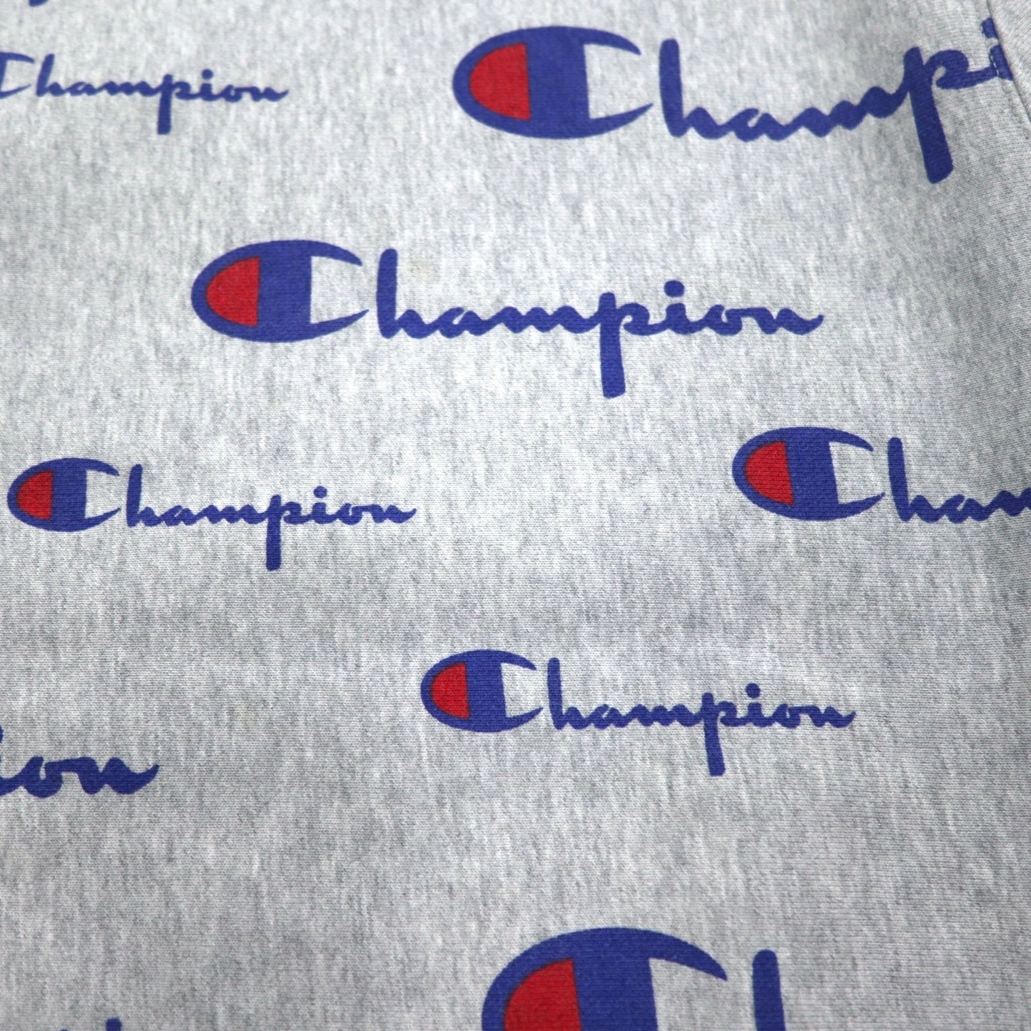 Champion リバースウィーブ REVERSE WEAVE スウェット L グレー 総柄 スクリプトロゴ 青単タグ 復刻