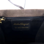 Salvatore Ferragamo Lizard-embossed trapezoid chain shoulder bag in brown leather Q 21 4654 Made in Italy