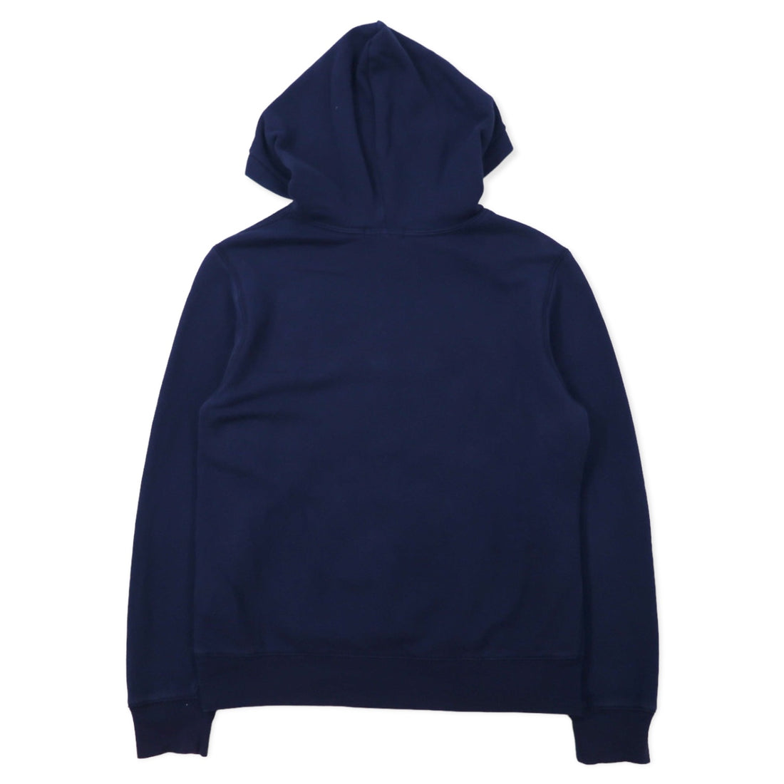 POLO RALPH LAUREN Logo Embroidered Pullover Hoodie L Navy Cotton Fleece Lining