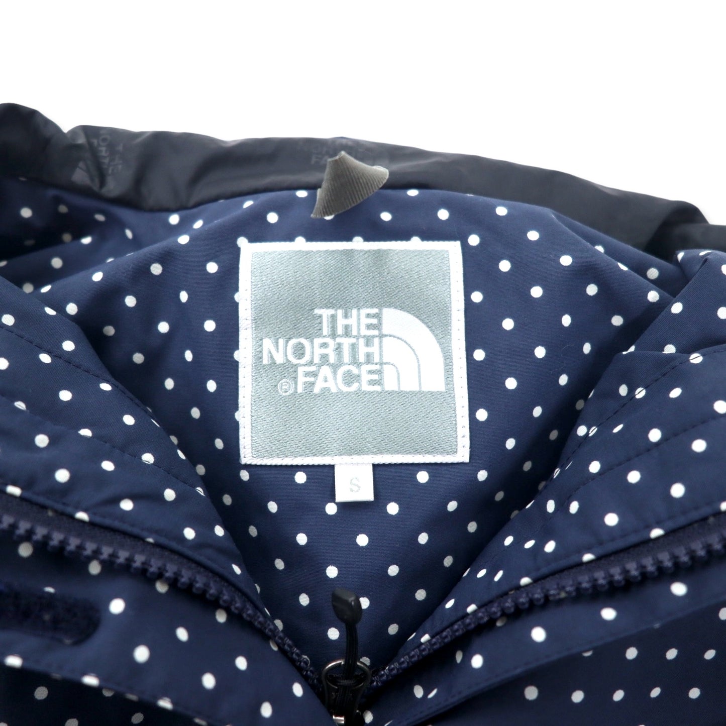 THE NORTH FACE マウンテンパーカー S ネイビー ドット ナイロン 防水 ジップインジップ搭載 NOVELTY SCOOP JACKET NPW61241