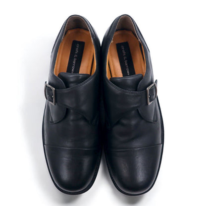 croft & barrow モンクストラップ ストレートチップ ドレスシューズ 29cm ブラック レザー BERET