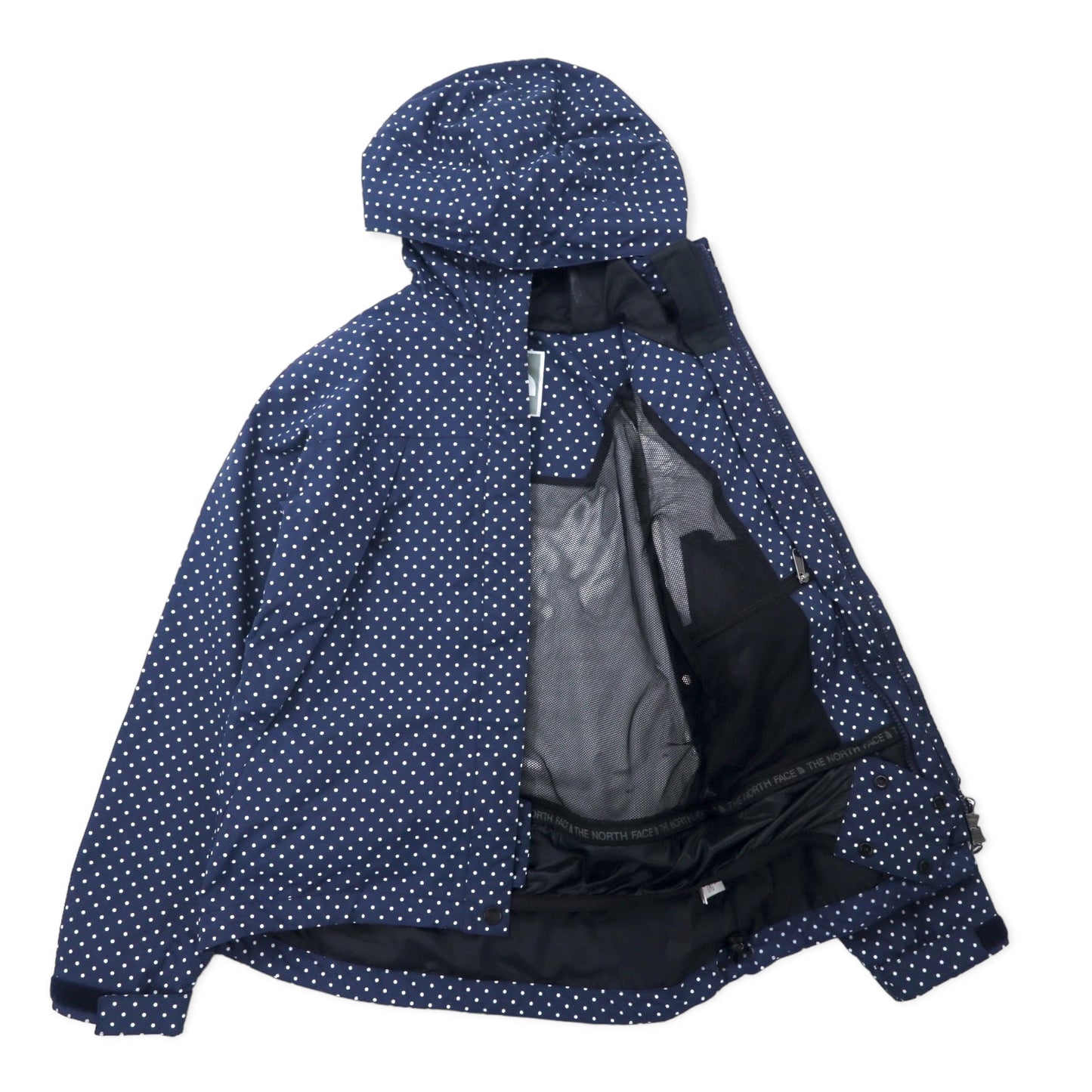 THE NORTH FACE マウンテンパーカー S ネイビー ドット ナイロン 防水 ジップインジップ搭載 NOVELTY SCOOP JACKET NPW61241