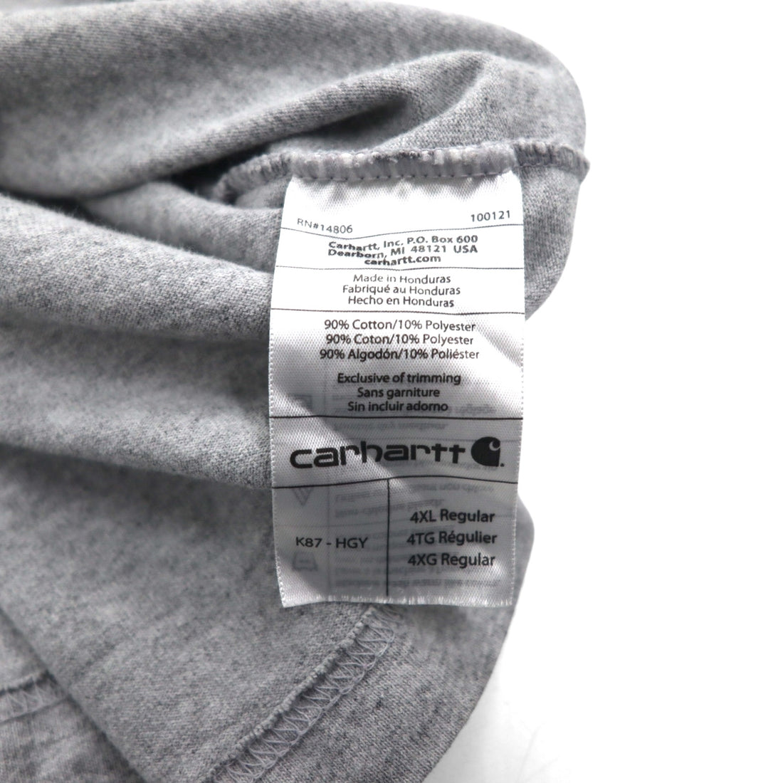 carhartt ビッグサイズ ポケット Tシャツ ポケTee 4XL ORIGINAL FIT グレー ホンジュラス製