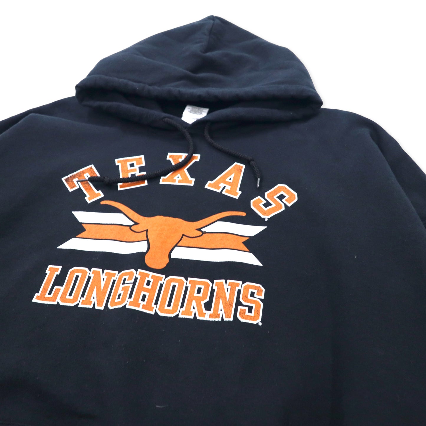 GILDAN ビッグサイズ カレッジプリントパーカー 3XL ブラック コットン 裏起毛 フットボール NCAA TEXAS LONGHORNS