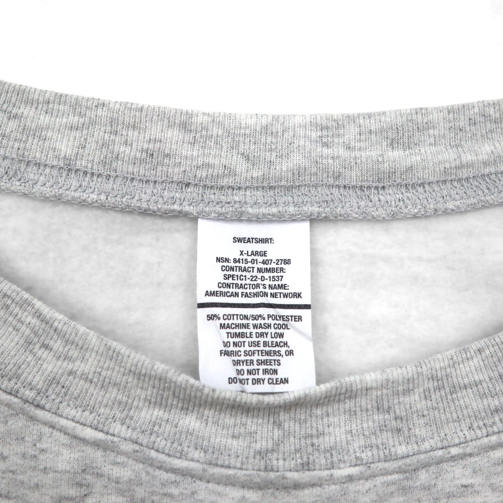 US AIR FORCE 米軍 トレーニング スウェット トレーナー XL ライトグレー 裏起毛 アーチロゴ ミリタリー 8415-01-407-2788