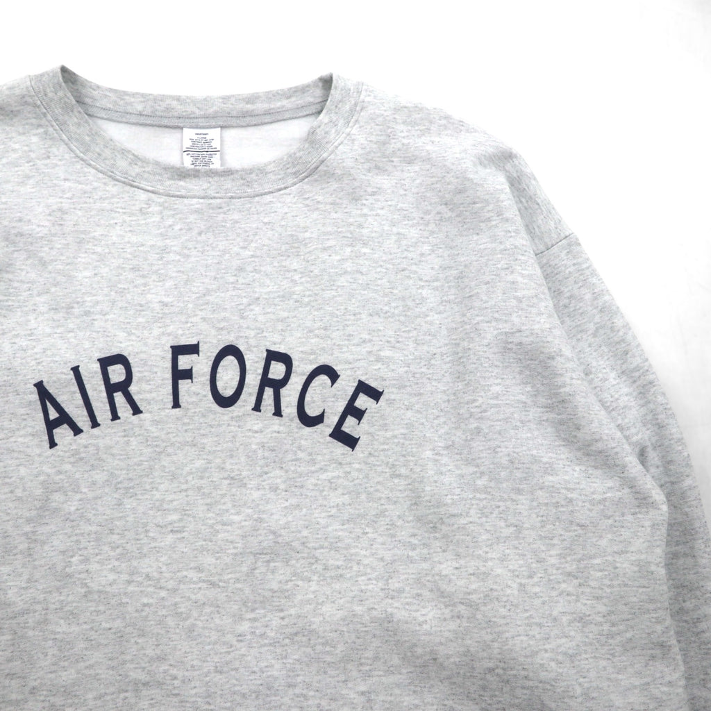 US AIR FORCE 米軍 トレーニング スウェット トレーナー XL ライトグレー 裏起毛 アーチロゴ ミリタリー 8415-01-407-2788