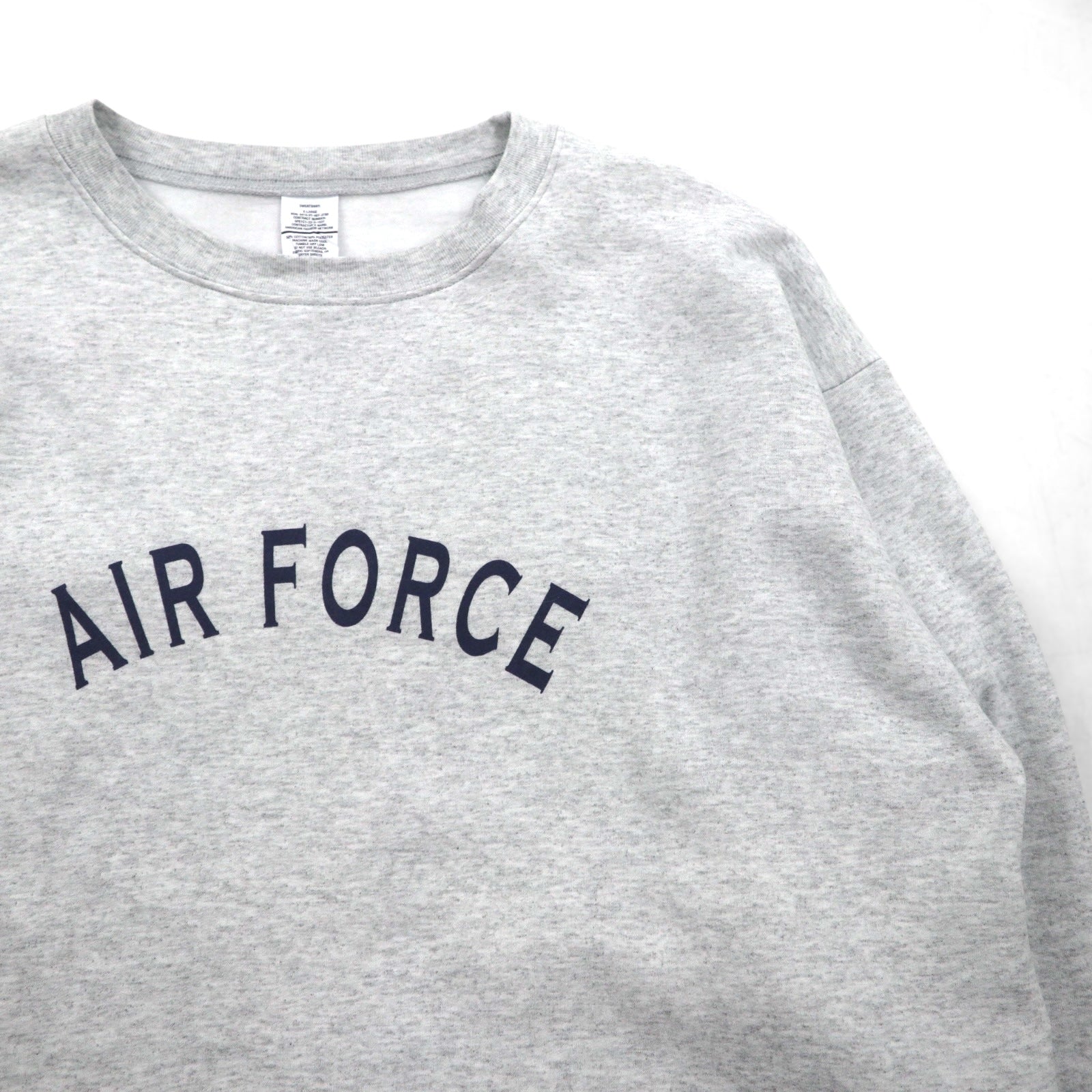 US AIR FORCE 米軍 トレーニング スウェット トレーナー XL ライトグレー 裏起毛 アーチロゴ ミリタリー 8415-01-407-2788