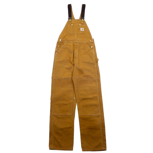 carhartt ダブルニー ダック ビブ オーバーオール 34 キャメル ブラウン コットン DUCK BIB OVERALL R01 BRN メキシコ製