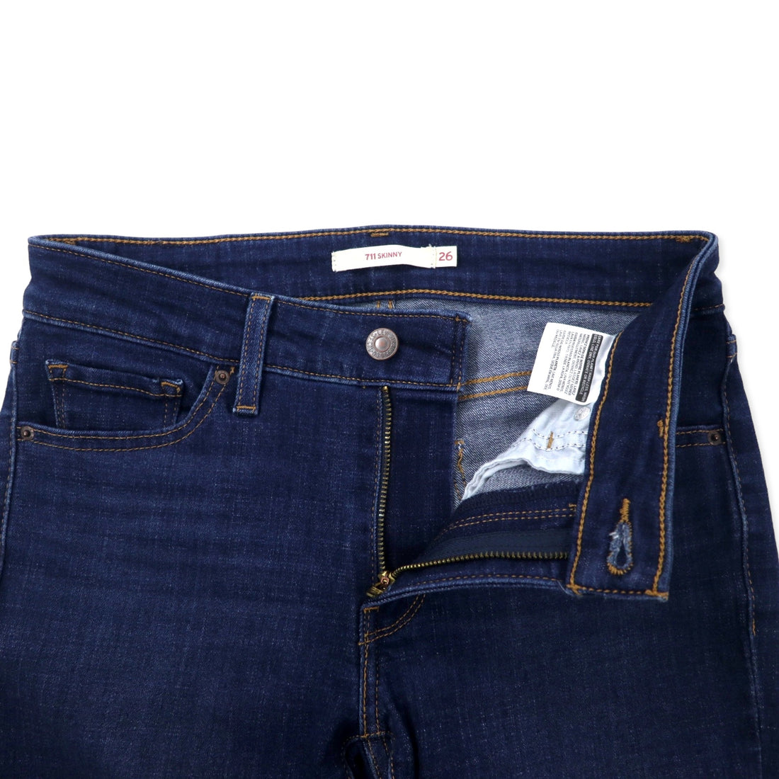 Levi's 711 Skinny Denim Pants 26 Blue Cotton Stretch