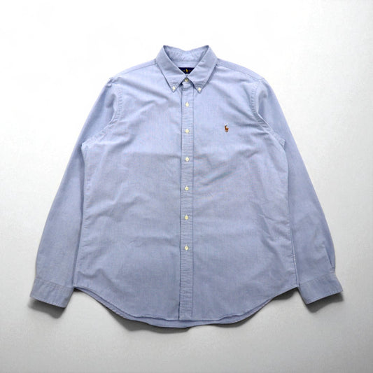 RALPH LAUREN オックスフォード ボタンダウンシャツ XL ブルー コットン スモールポニー刺繍