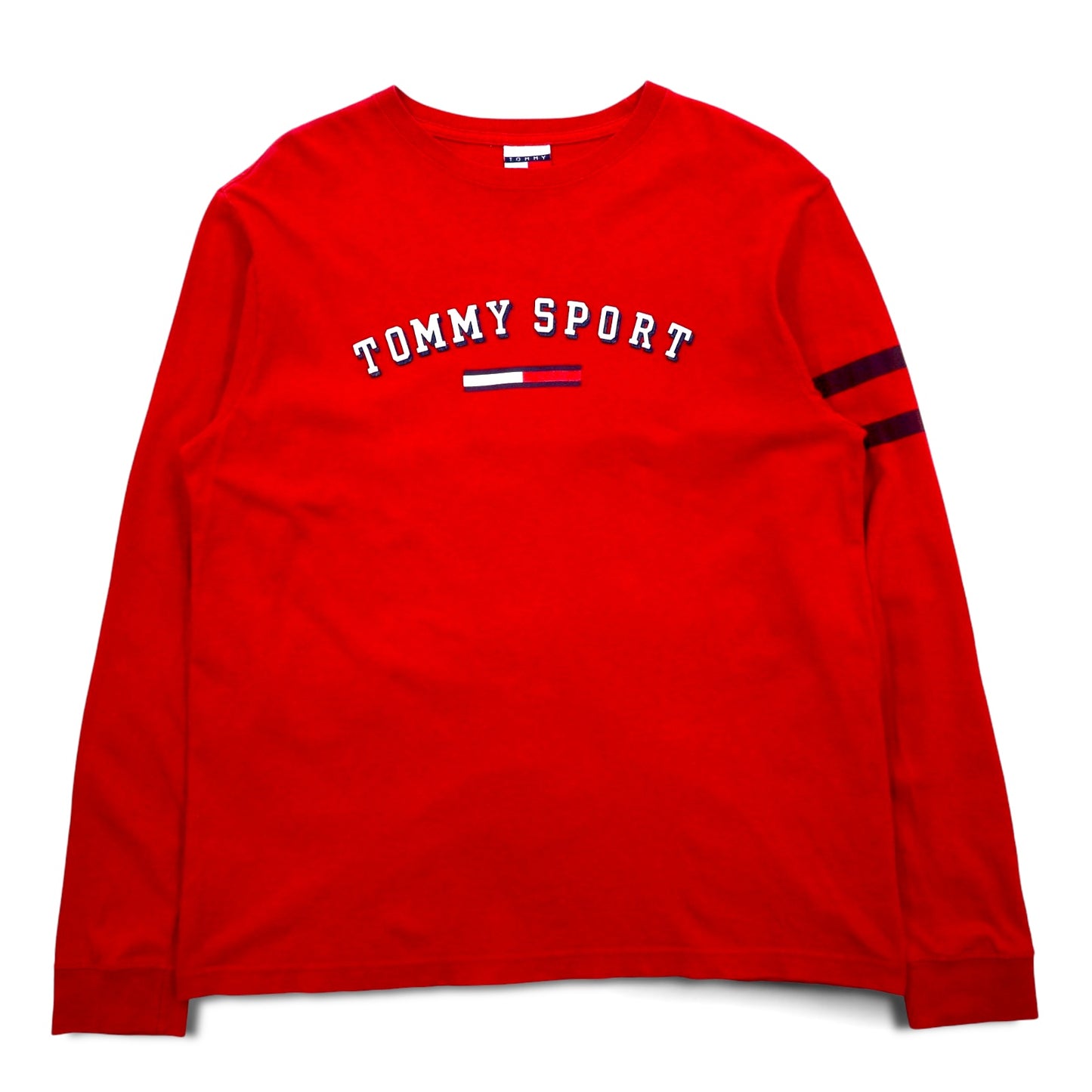 TOMMY JEANS 90s Long Sleeve T-Shirt, Red, Cotton, Made in Mexico