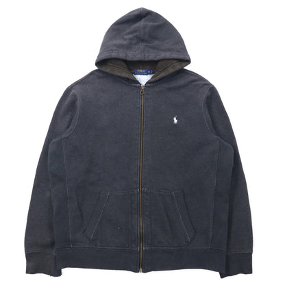 日本然リトテ-古着オンライン-POLO RALPH LAUREN リバースウィーブ フルジップパーカー XL グレー コットン 裏起毛 スモールポニー刺繍-