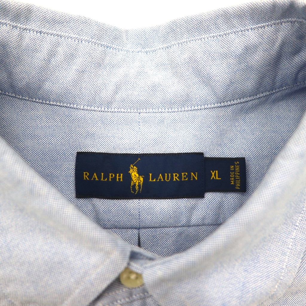 RALPH LAUREN Oxford Button-Down Shirt, XL, Blue Cotton, Small Pony Embroidery