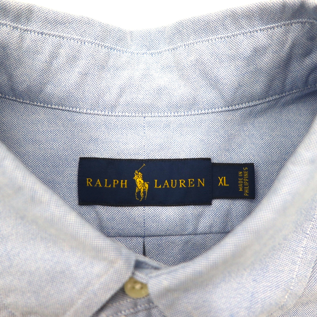 RALPH LAUREN Oxford Button-Down Shirt, XL, Blue Cotton, Small Pony Embroidery