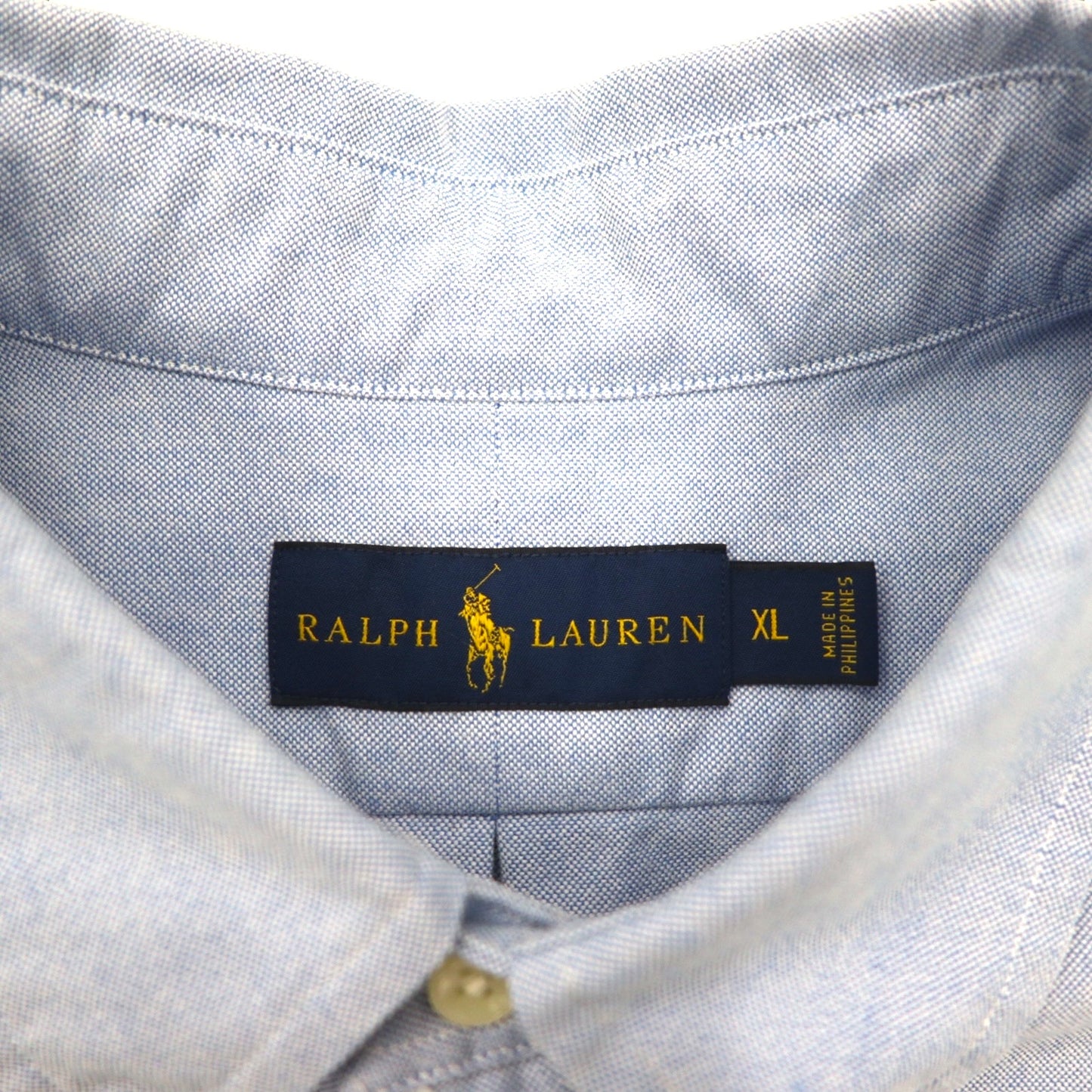 RALPH LAUREN オックスフォード ボタンダウンシャツ XL ブルー コットン スモールポニー刺繍