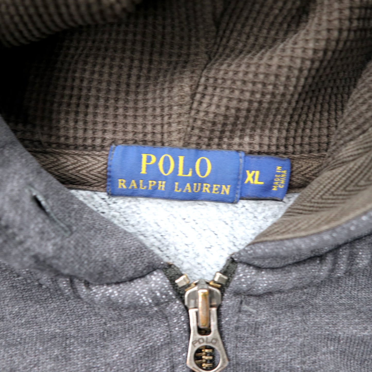 POLO RALPH LAUREN リバースウィーブ フルジップパーカー XL グレー コットン 裏起毛 スモールポニー刺繍