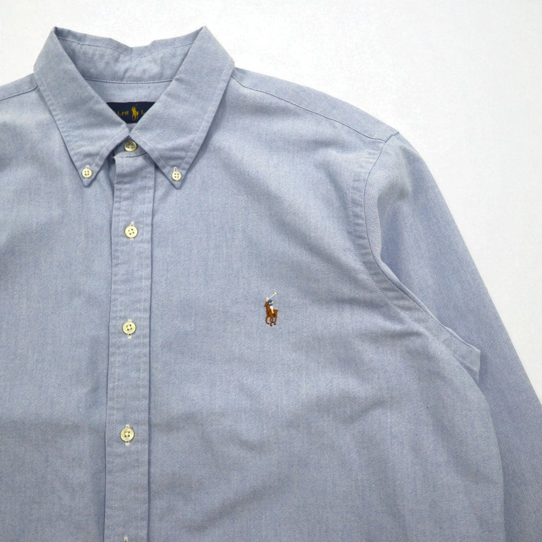 RALPH LAUREN Oxford Button-Down Shirt, XL, Blue Cotton, Small Pony Embroidery