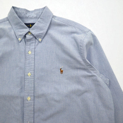 RALPH LAUREN オックスフォード ボタンダウンシャツ XL ブルー コットン スモールポニー刺繍