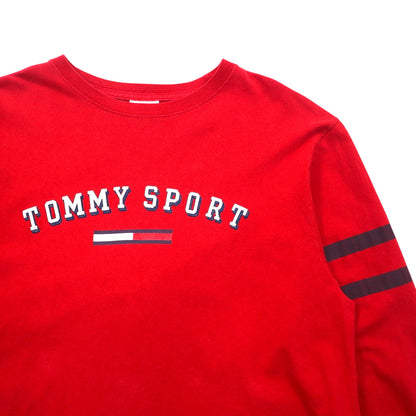 TOMMY JEANS 90s Long Sleeve T-Shirt, Red, Cotton, Made in Mexico