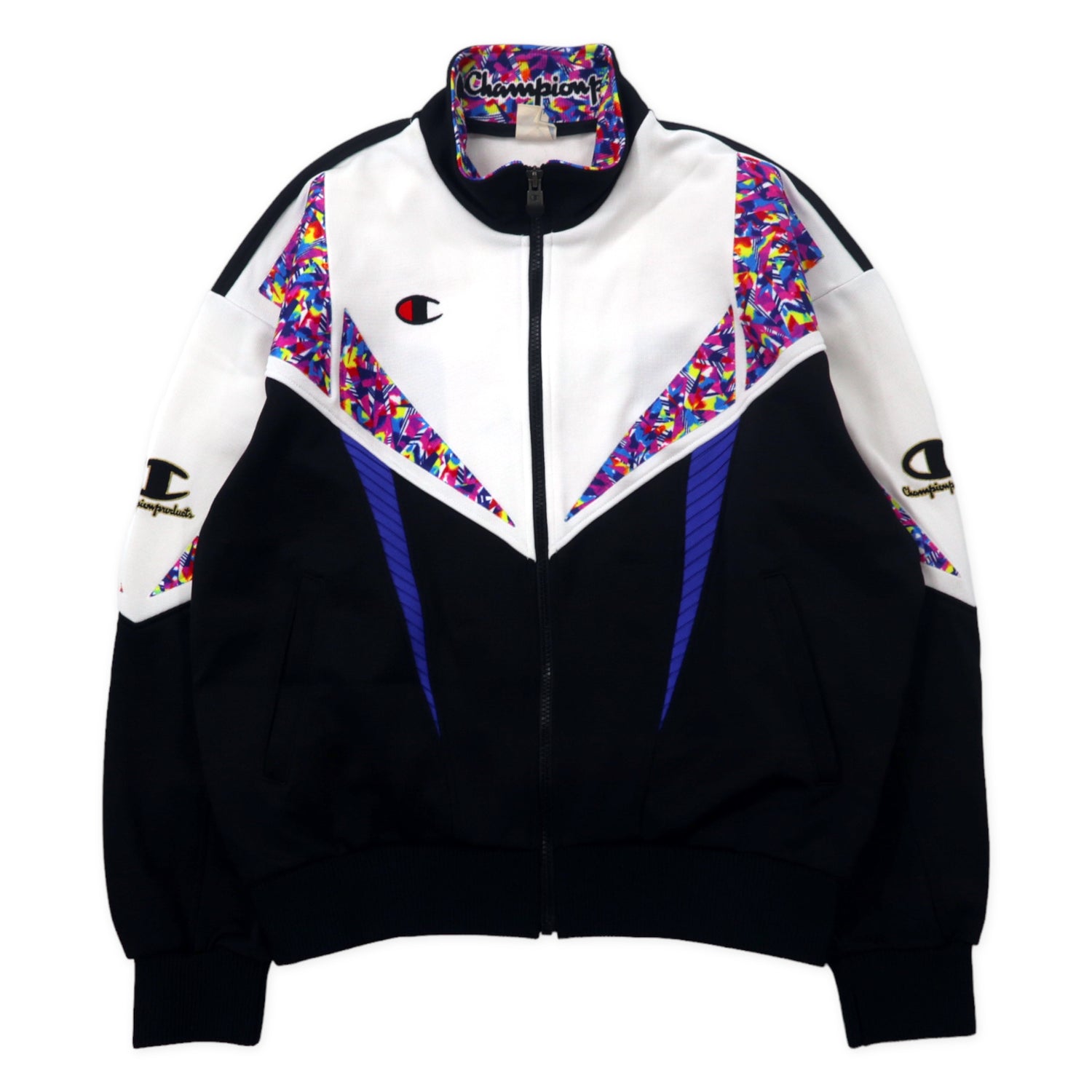 Champion Products U.S.A. 90s Track Jacket Jersey L Black White Polyester  Scriptrogo Japan MADE – 日本然リトテ