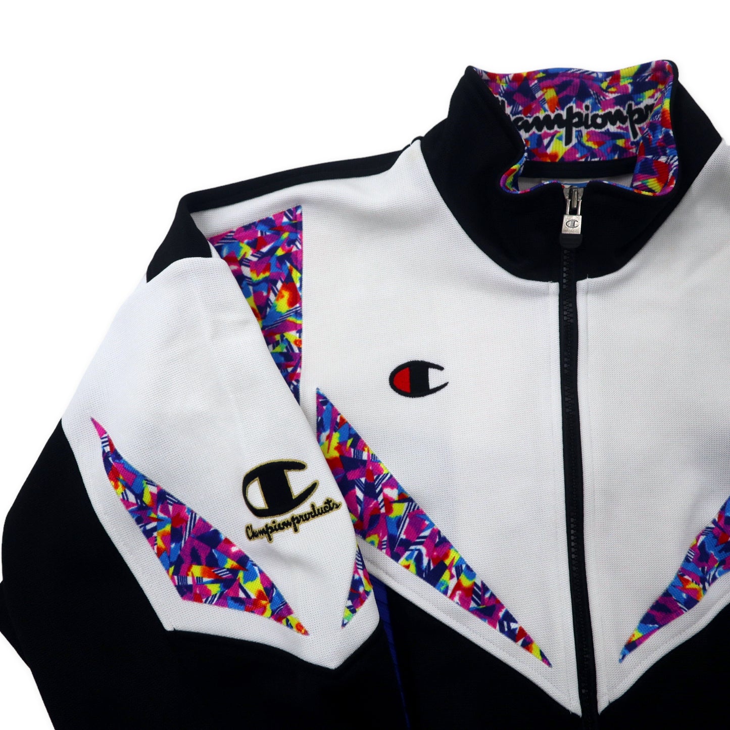 Champion Products U.S.A. 90s Track Jacket Jersey L Black White