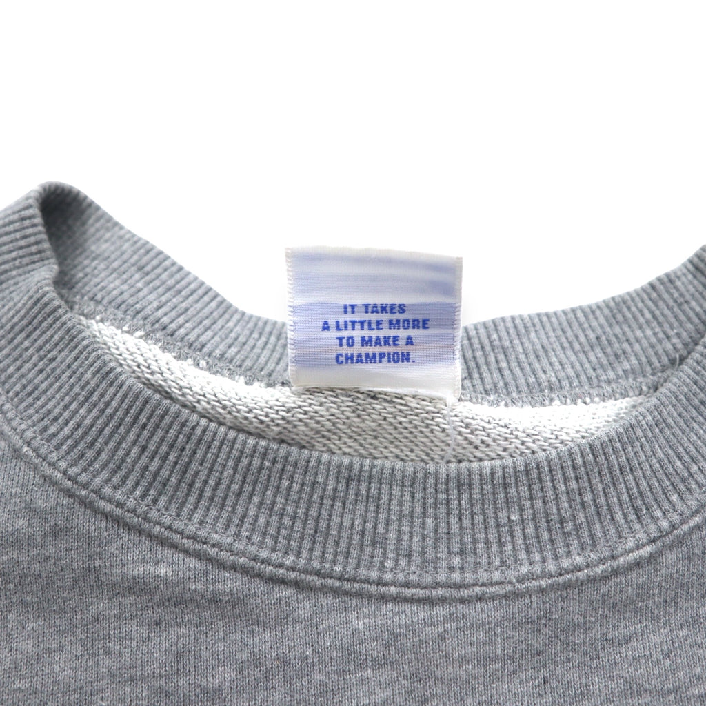 Champion Basic Crew Neck Sweatshirt L Grey Cotton Script Logo C3-H004