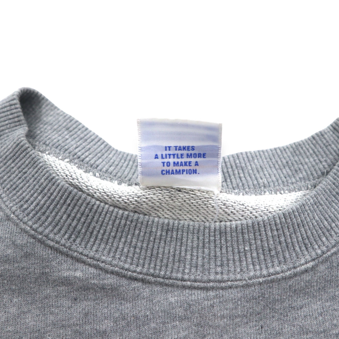 Champion Basic Crew Neck Sweatshirt L Grey Cotton Script Logo C3-H004