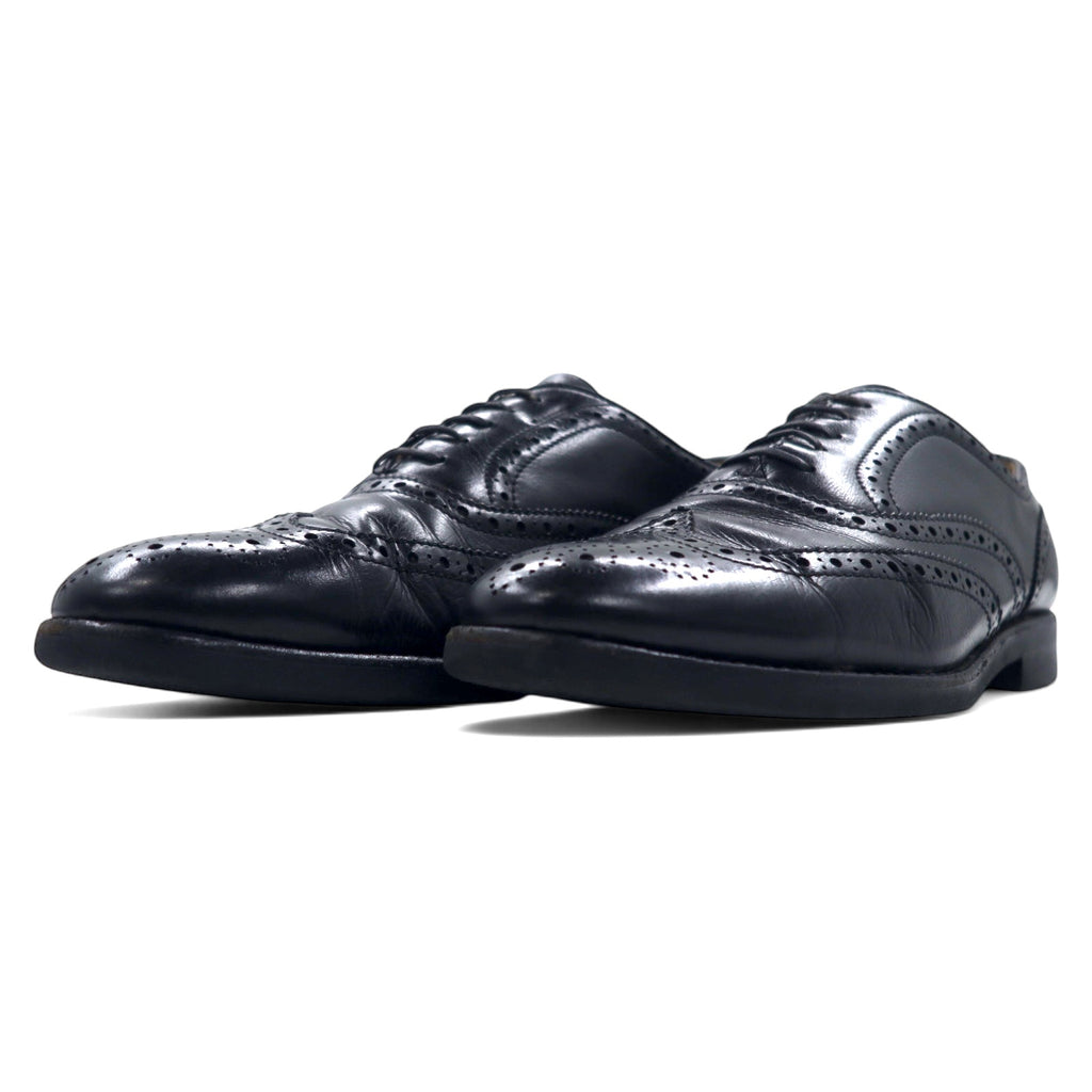 Burberry Wingtip Medallion Dress Shoes 24.5cm Black Leather 1402 Made in Japan